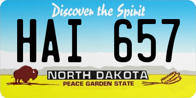 ND license plate HAI657
