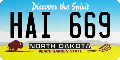 ND license plate HAI669