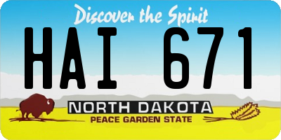 ND license plate HAI671