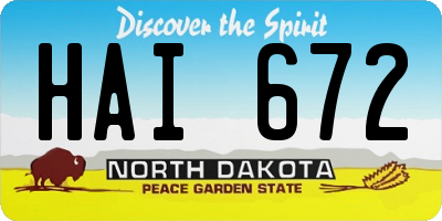 ND license plate HAI672