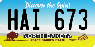 ND license plate HAI673