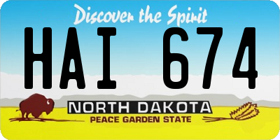 ND license plate HAI674