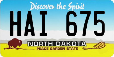 ND license plate HAI675
