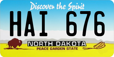 ND license plate HAI676