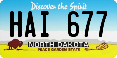 ND license plate HAI677