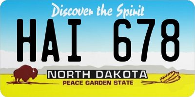 ND license plate HAI678
