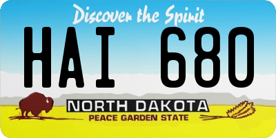 ND license plate HAI680