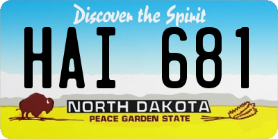 ND license plate HAI681