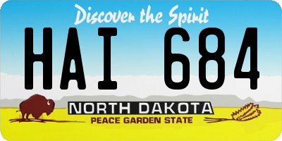 ND license plate HAI684