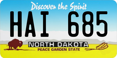 ND license plate HAI685