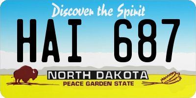 ND license plate HAI687