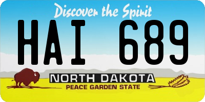 ND license plate HAI689