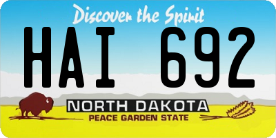 ND license plate HAI692
