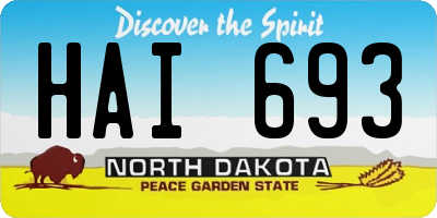 ND license plate HAI693