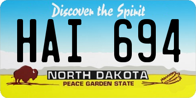 ND license plate HAI694