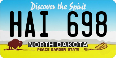 ND license plate HAI698