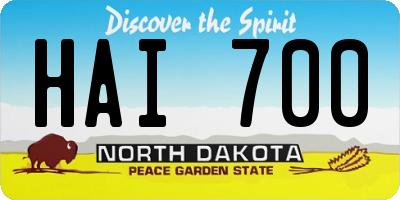 ND license plate HAI700