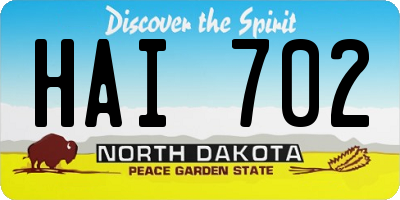 ND license plate HAI702