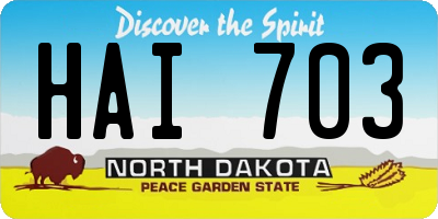 ND license plate HAI703