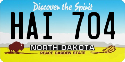 ND license plate HAI704