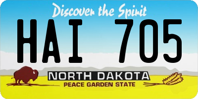 ND license plate HAI705