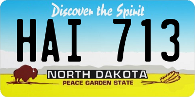 ND license plate HAI713