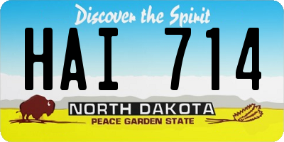 ND license plate HAI714