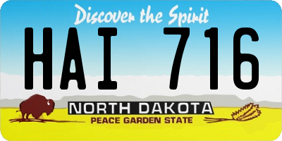 ND license plate HAI716