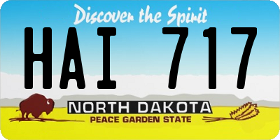 ND license plate HAI717