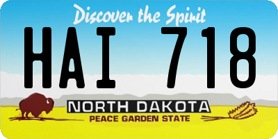 ND license plate HAI718