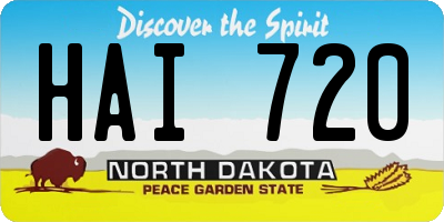 ND license plate HAI720