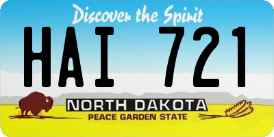 ND license plate HAI721