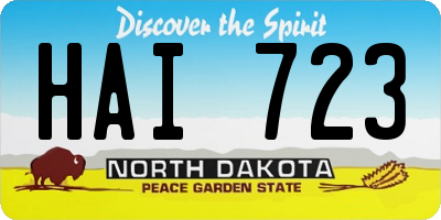 ND license plate HAI723