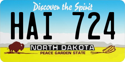 ND license plate HAI724