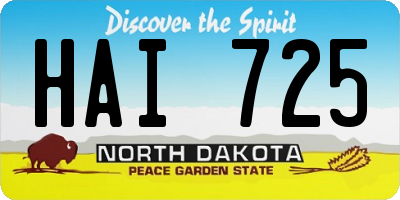 ND license plate HAI725