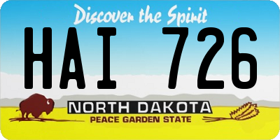 ND license plate HAI726