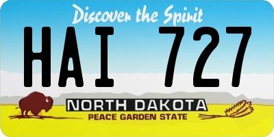 ND license plate HAI727