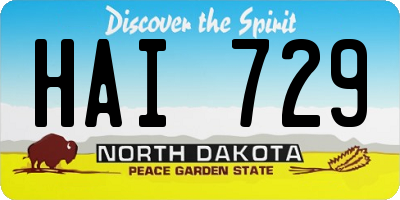 ND license plate HAI729