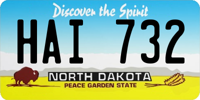 ND license plate HAI732