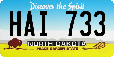 ND license plate HAI733