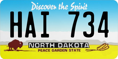 ND license plate HAI734