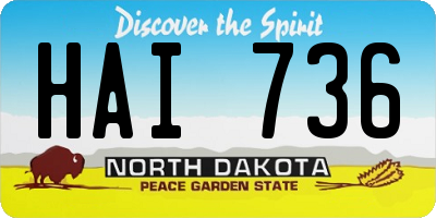 ND license plate HAI736