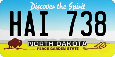 ND license plate HAI738