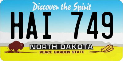 ND license plate HAI749