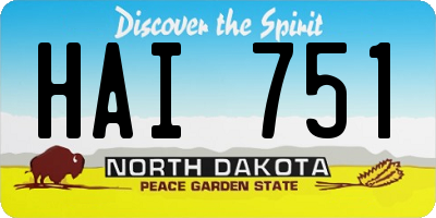 ND license plate HAI751