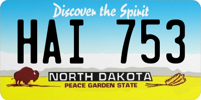 ND license plate HAI753