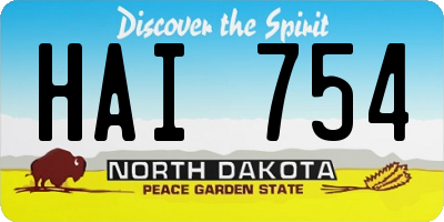 ND license plate HAI754