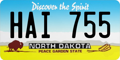 ND license plate HAI755