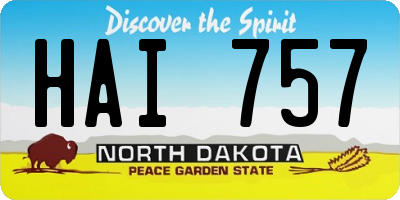 ND license plate HAI757