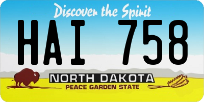 ND license plate HAI758